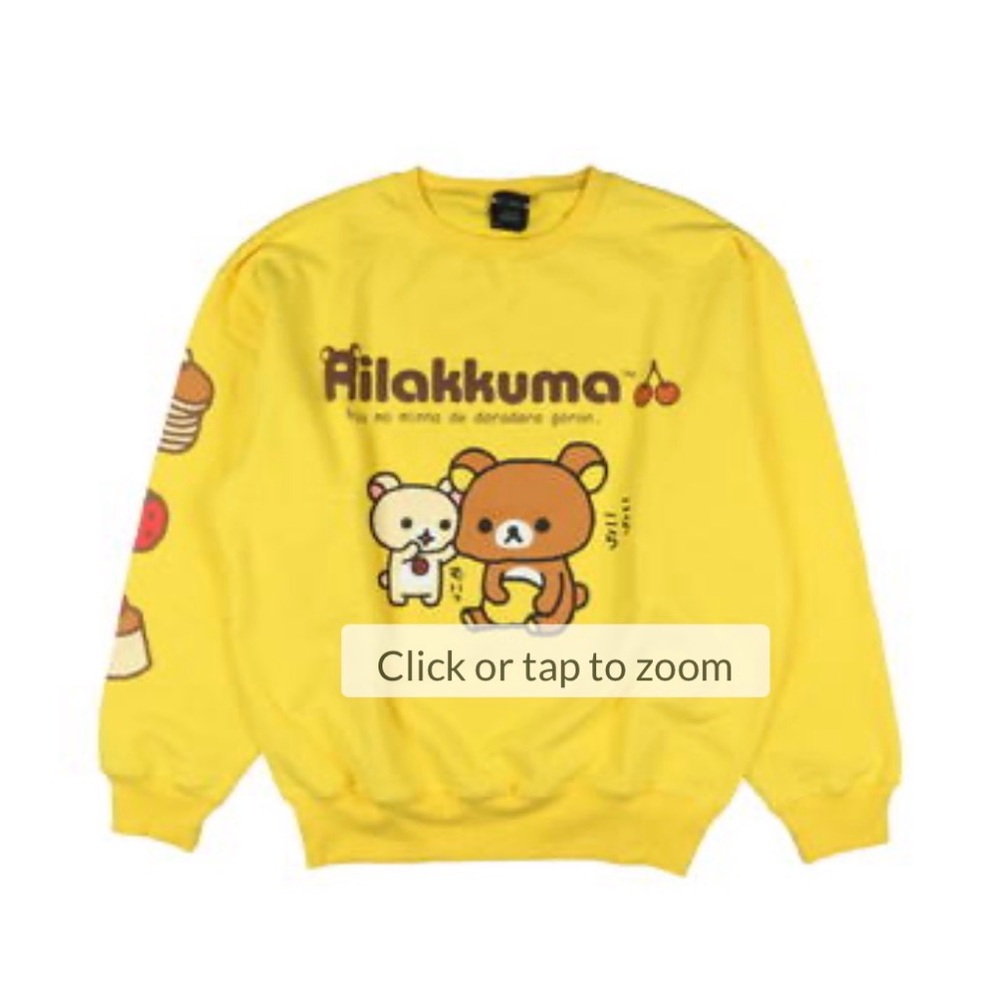 Unisex Dumbgood Rilakkuma Yellow Crewneck Sweater size XL
